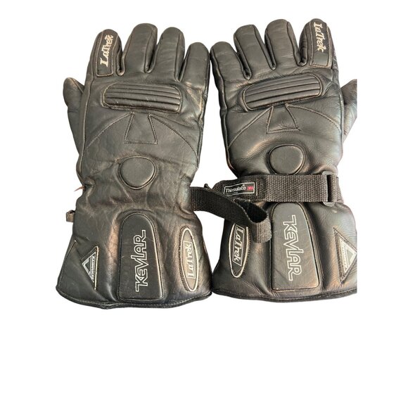 LaTrek Motorcycle Gloves Kevlar Thinsulate Black Leather Rainguard Sz XXL READ - Picture 1 of 9